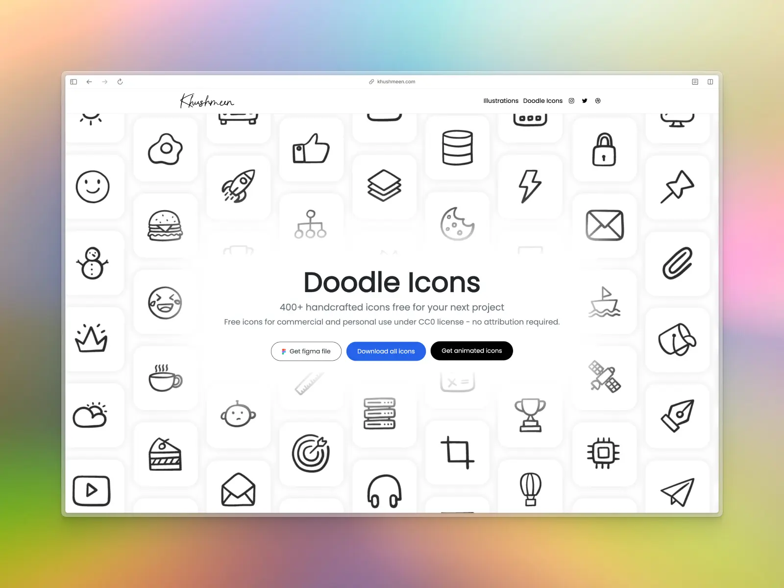 Doodle Icons website screenshot
