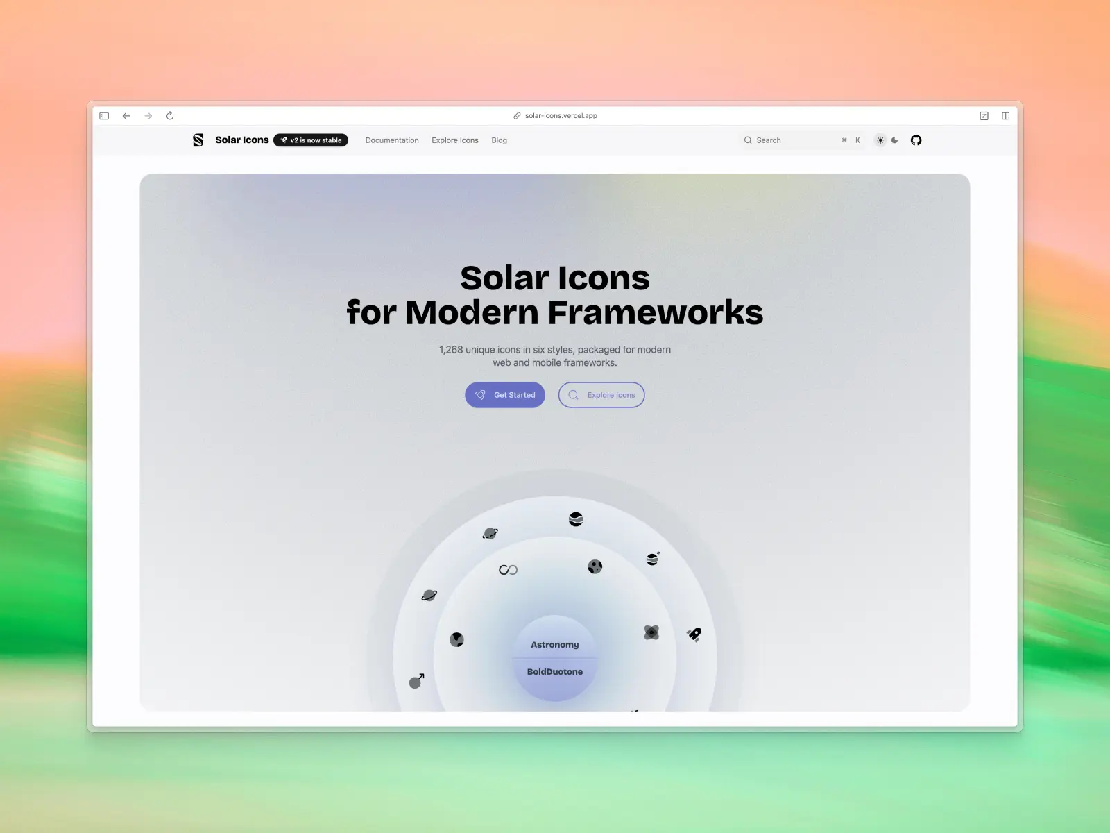 Solar Icons website screenshot