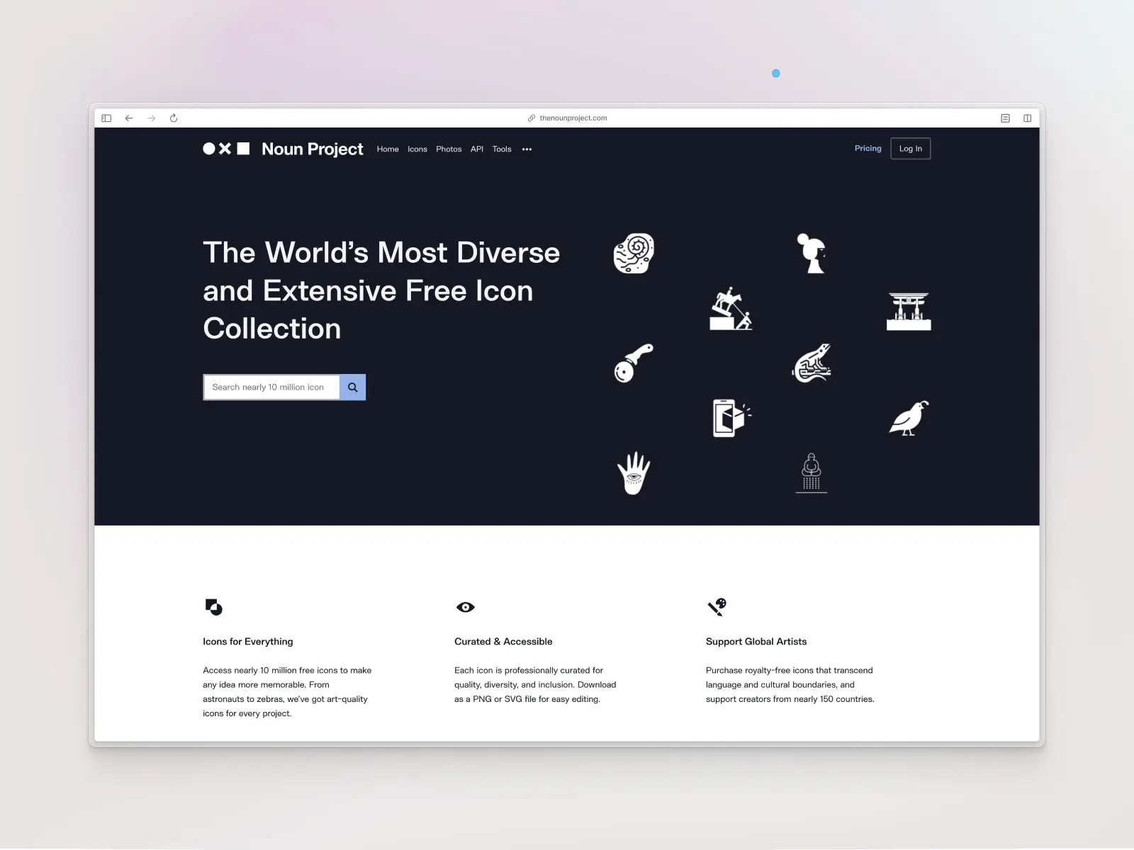 The Noun Project website screenshot