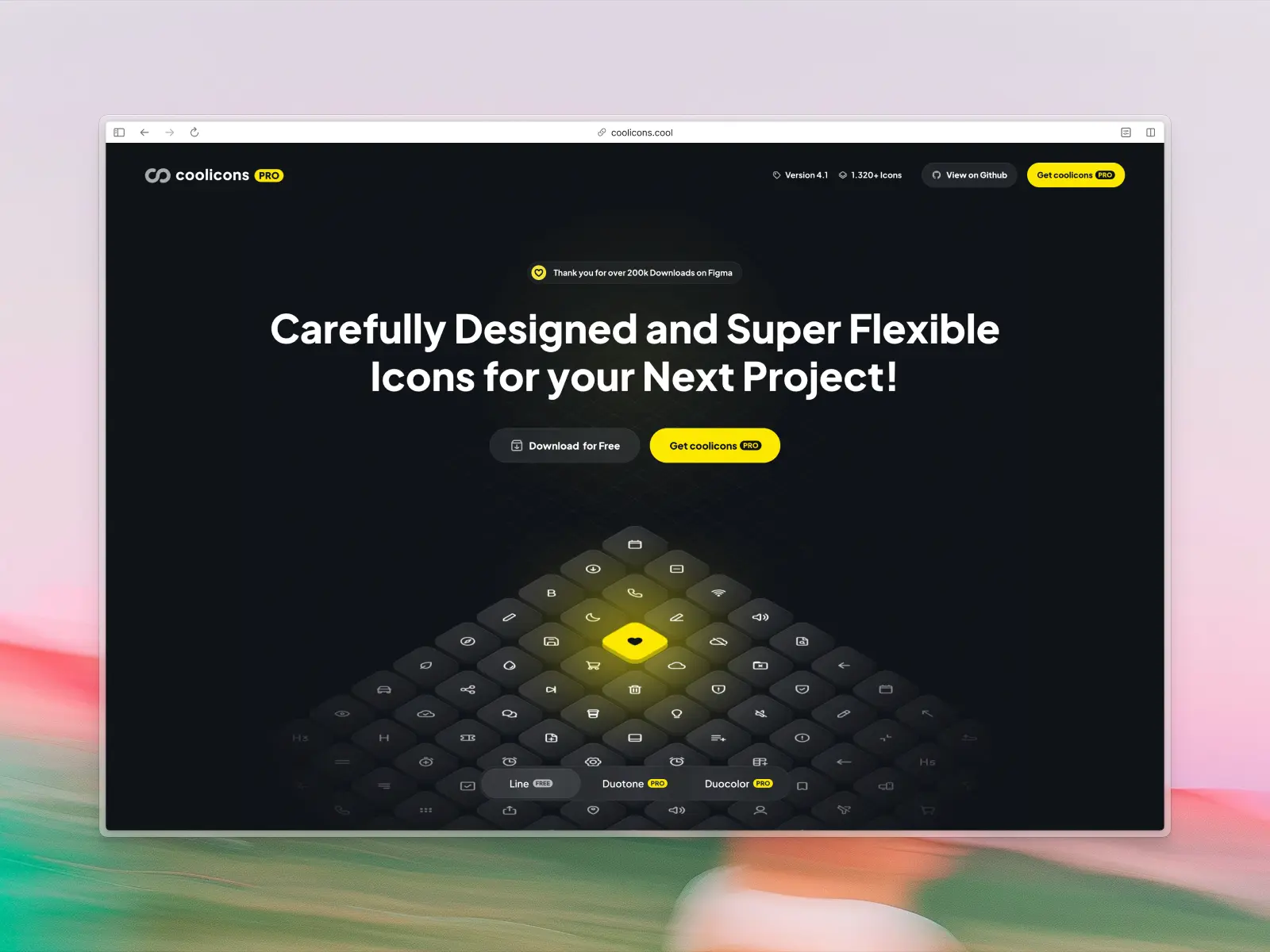 Coolicons Pro website screenshot