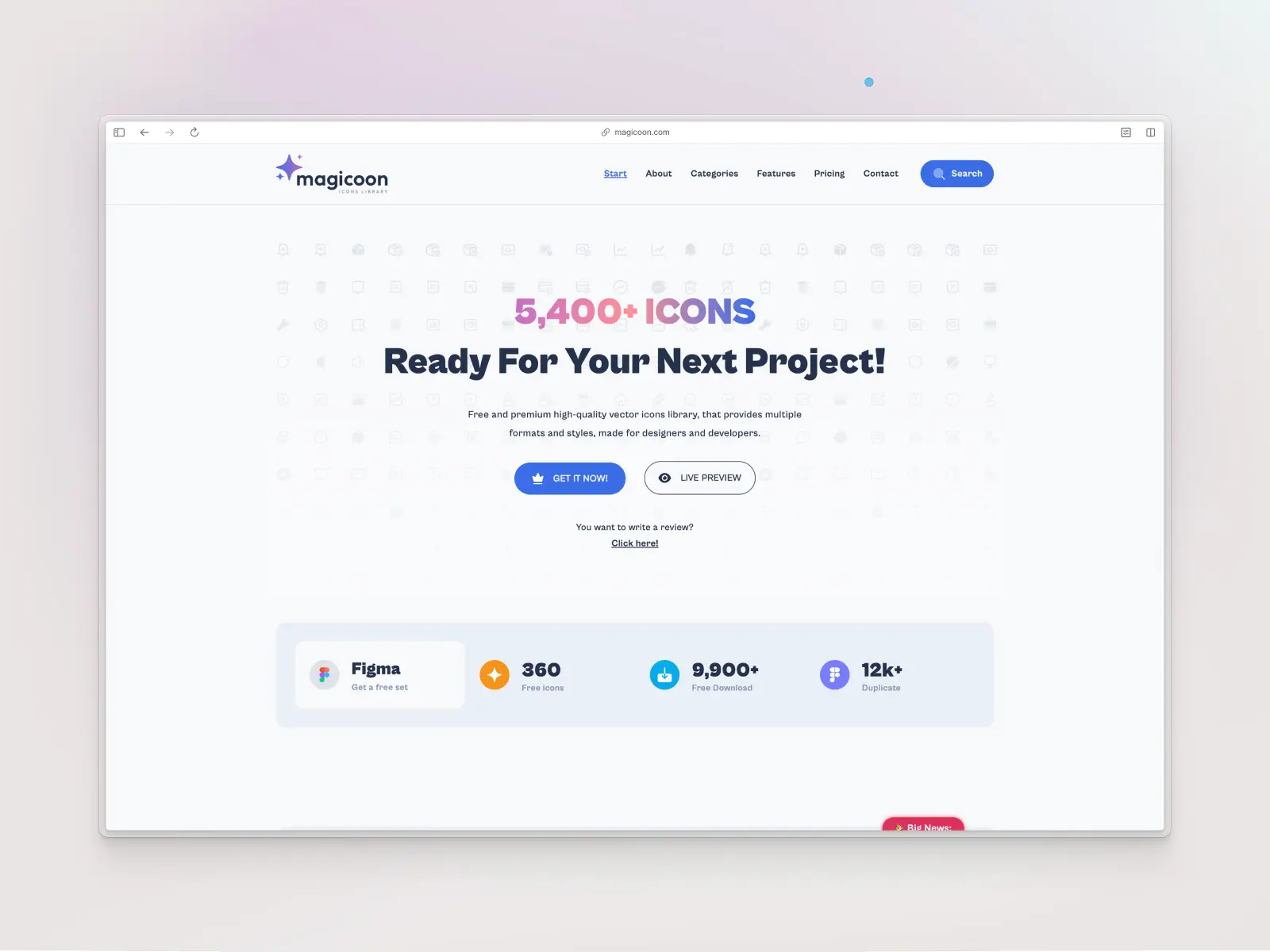 Magicoon Icons website screenshot