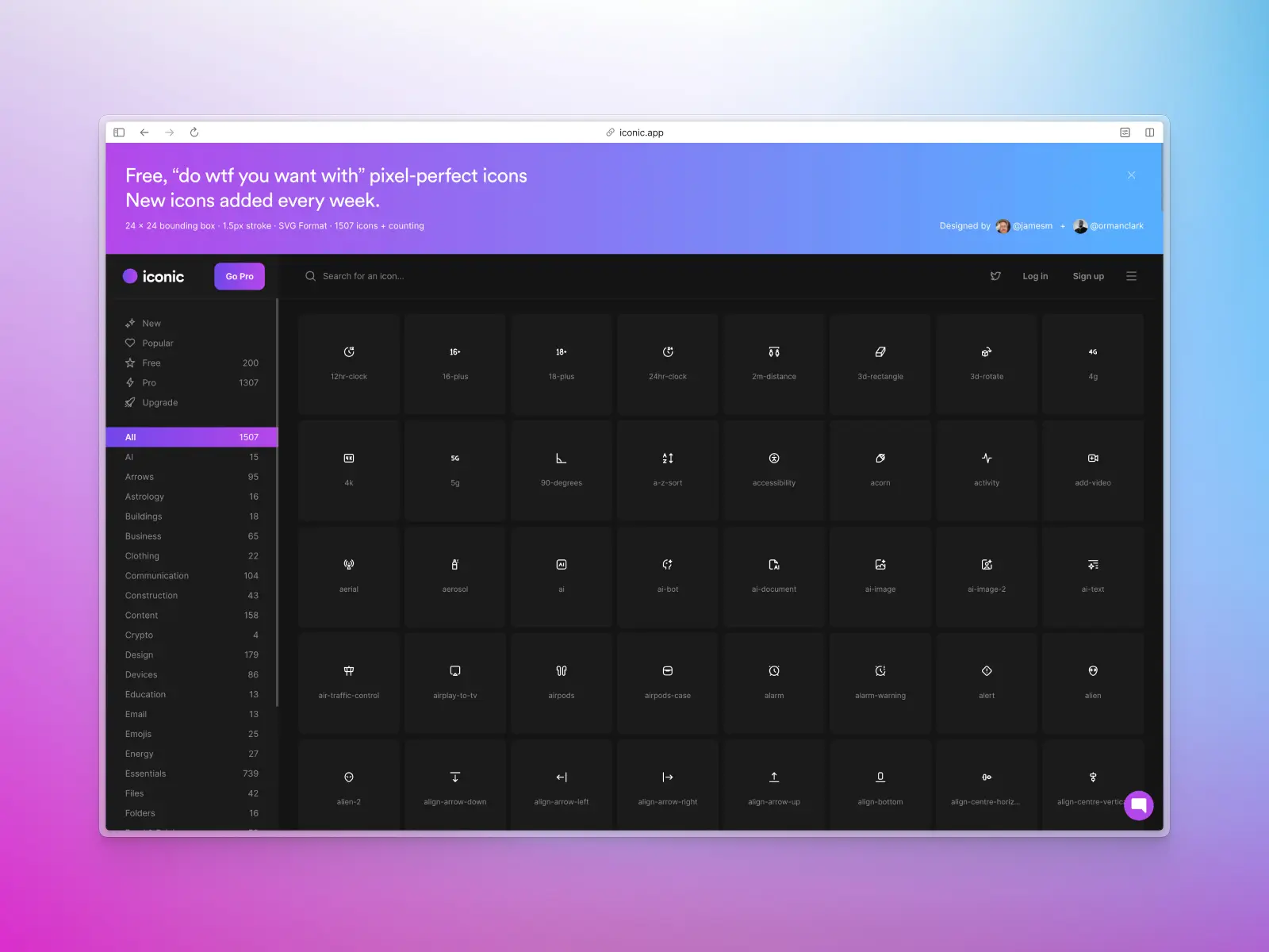 Iconic.app website screenshot