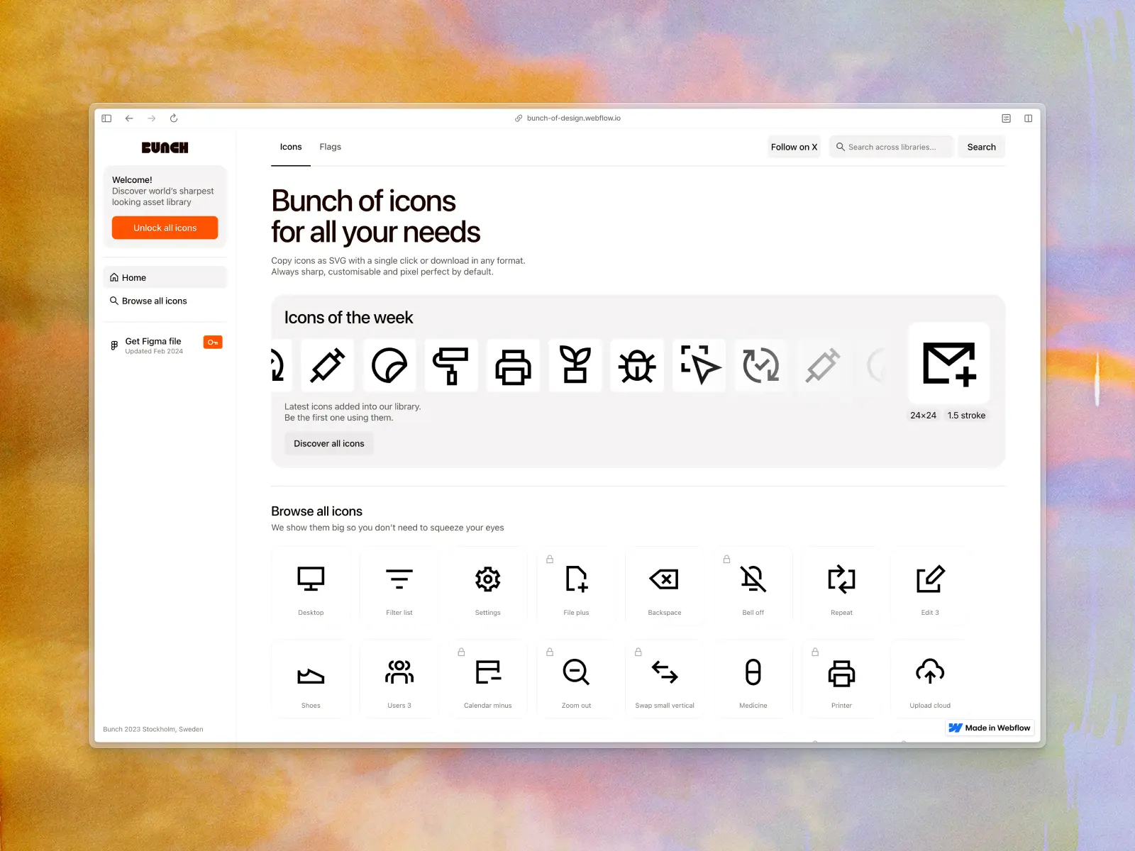 Bunch of Icons website screenshot