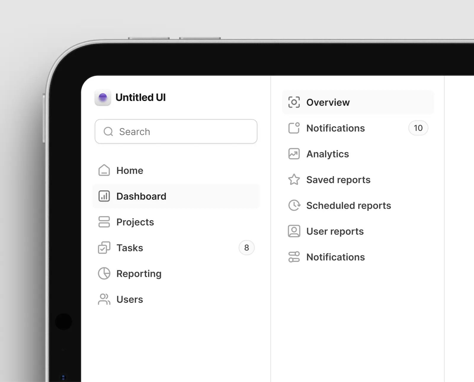 Navigation icons example