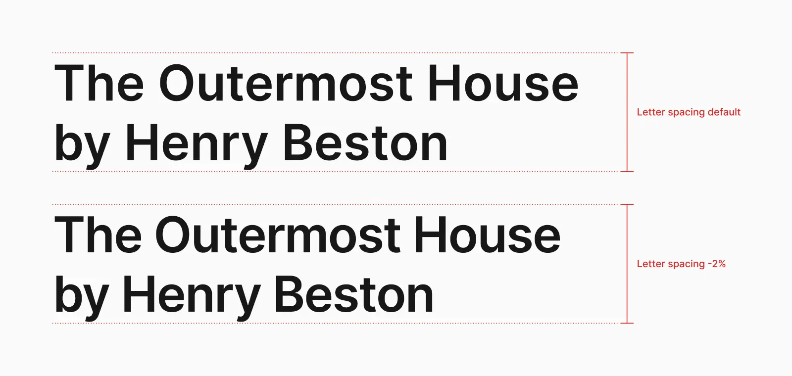 Letter spacing example