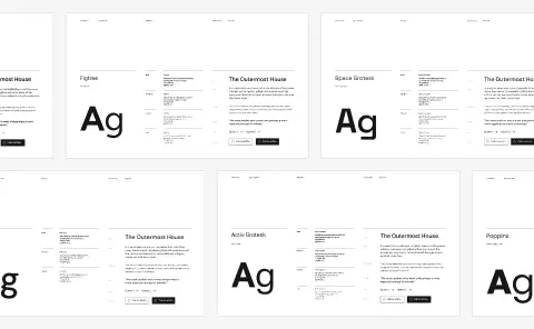 A series of typeface specimen images