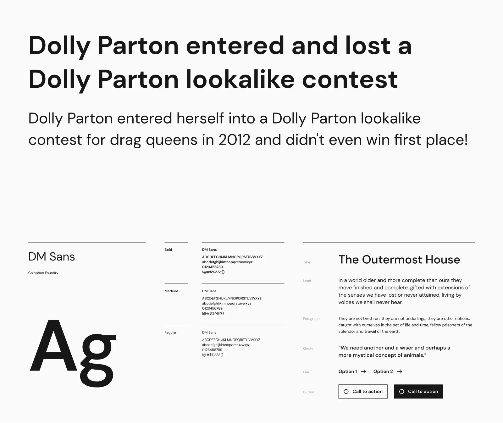 DM Sans typeface preview