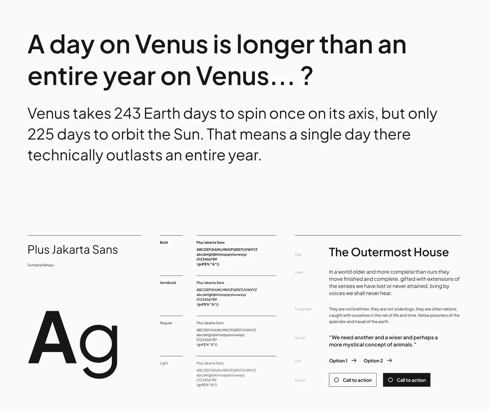 Plus Jakarta Sans typeface preview