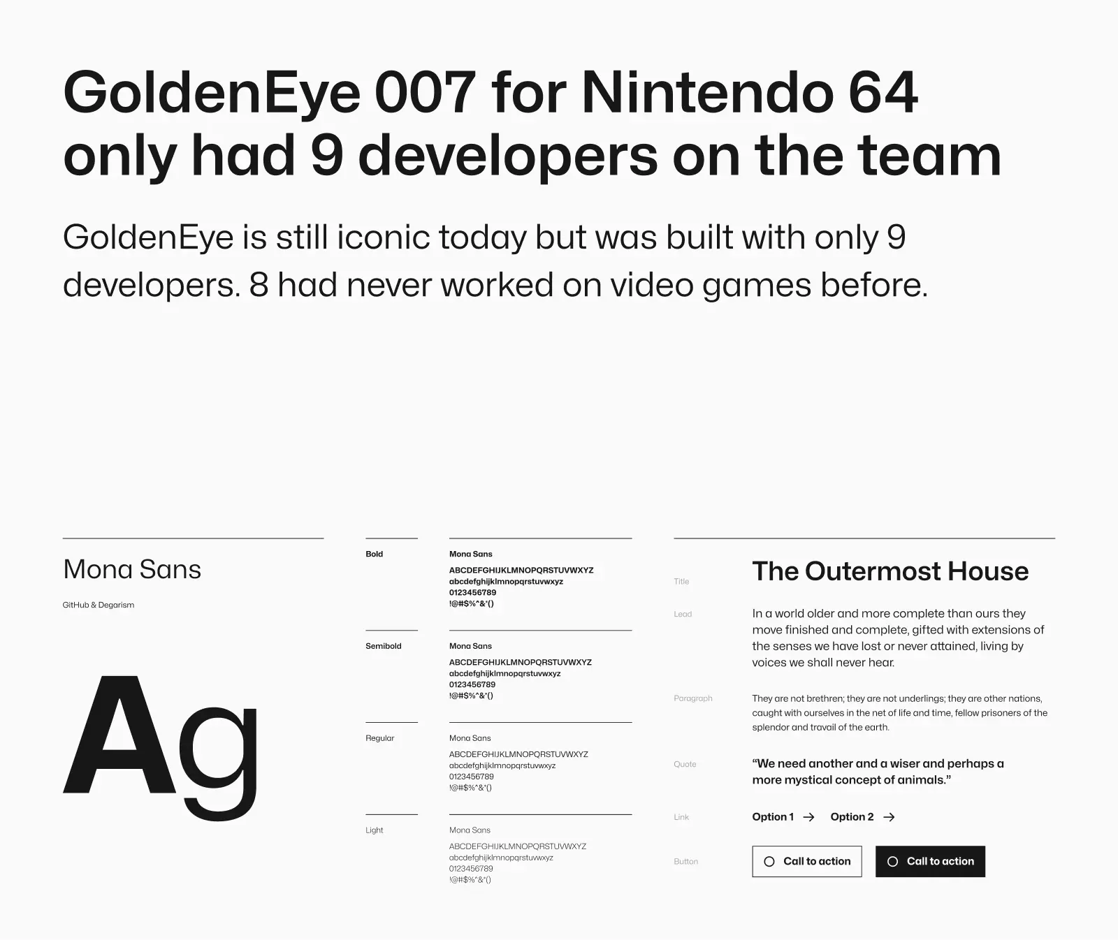 Mona Sans typeface preview