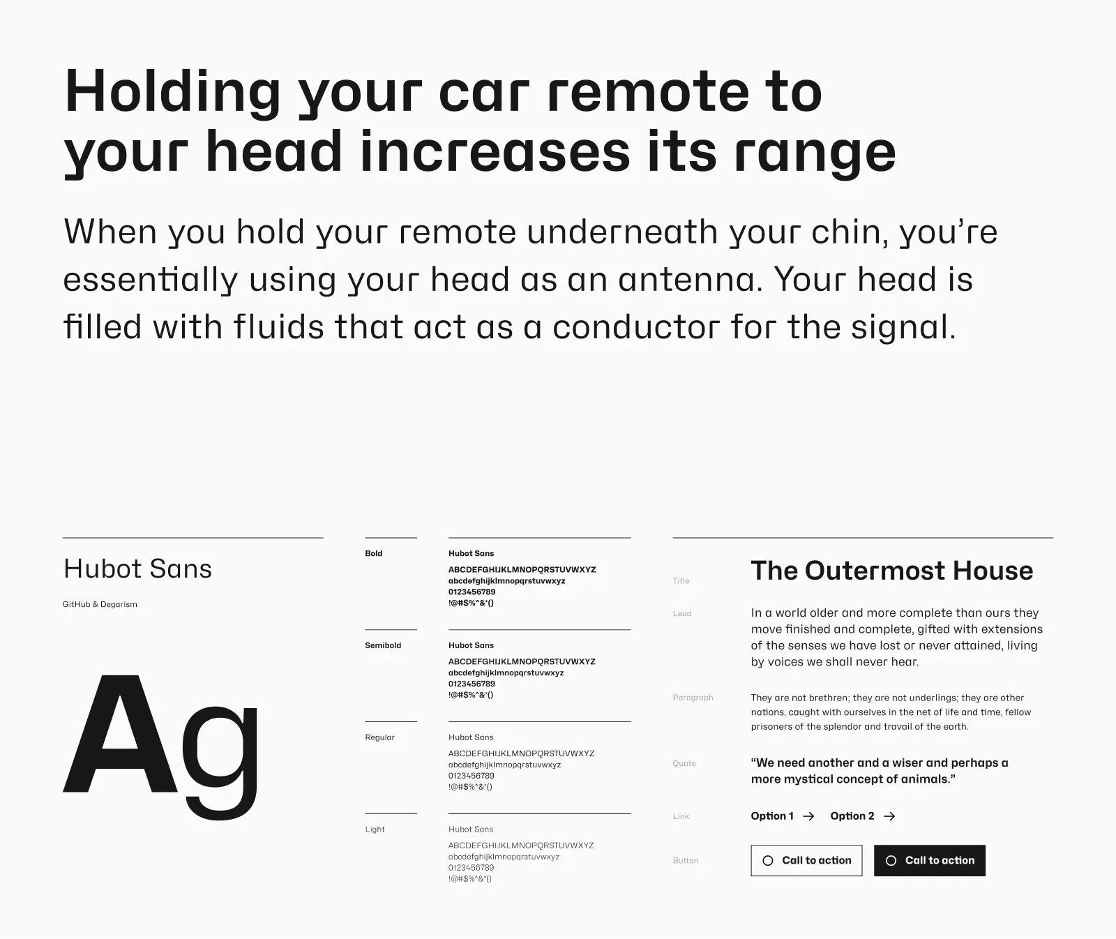 Hubot Sans typeface preview