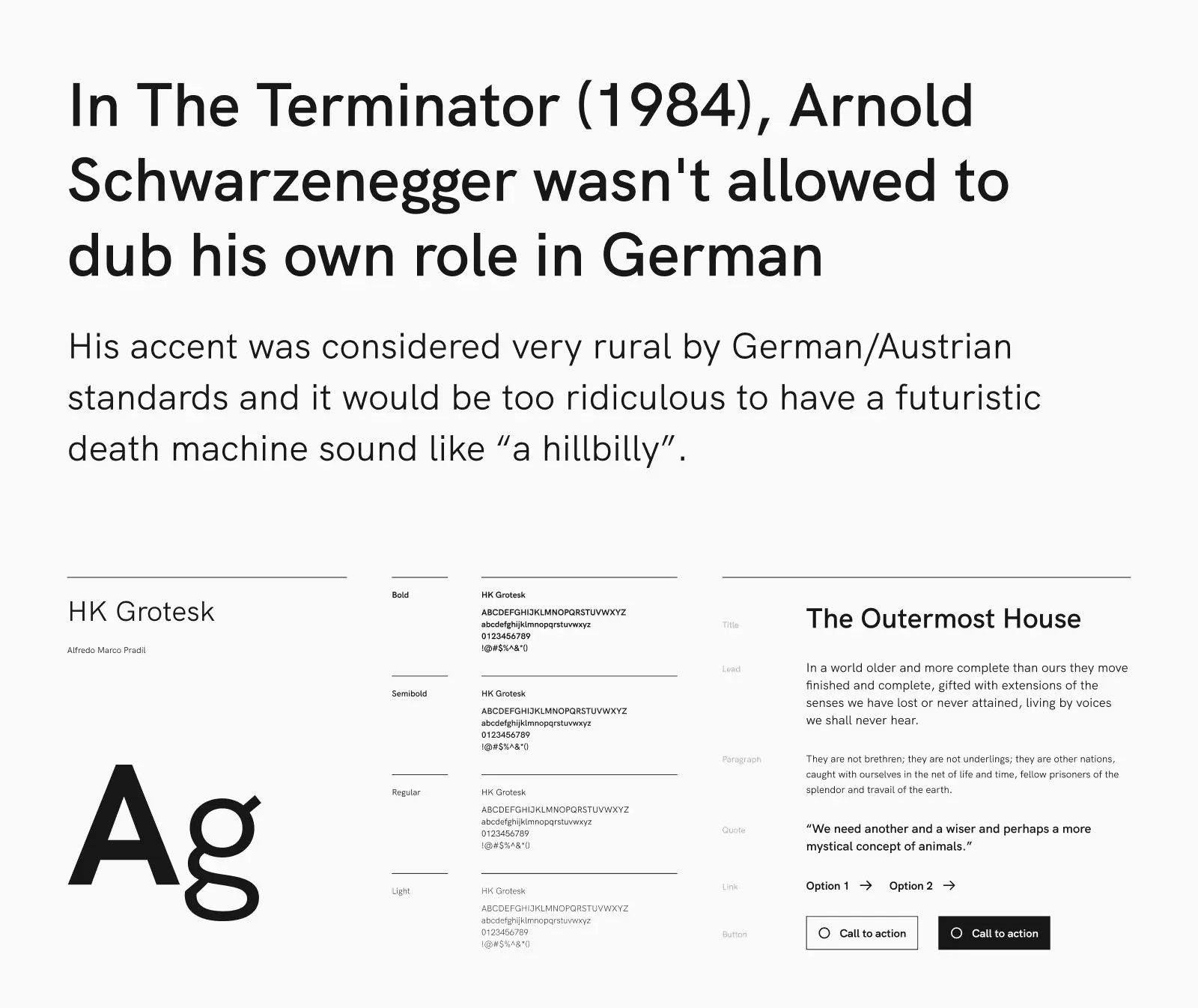 HK Grotesk typeface preview