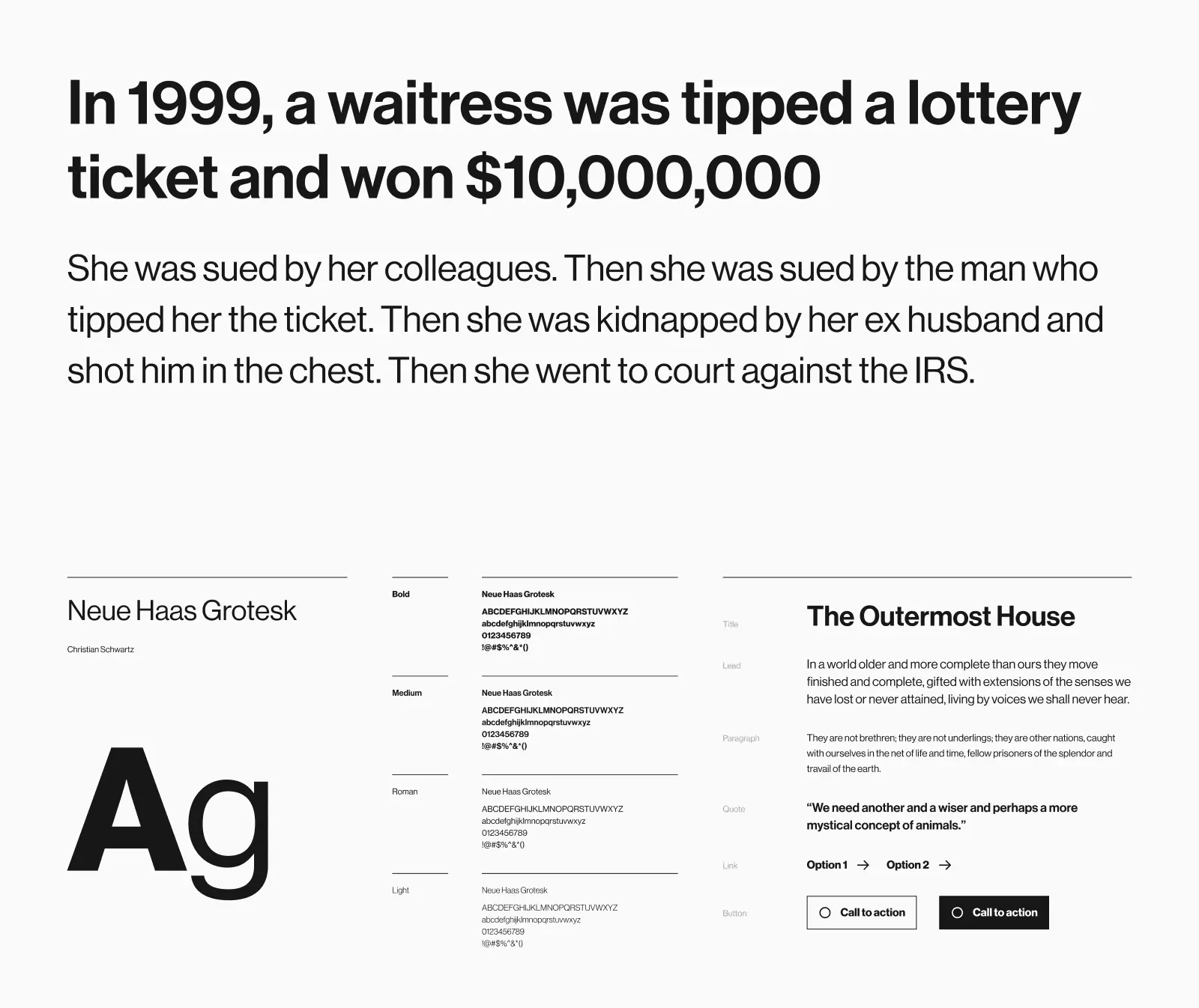 Neue Haas Grotesk typeface preview