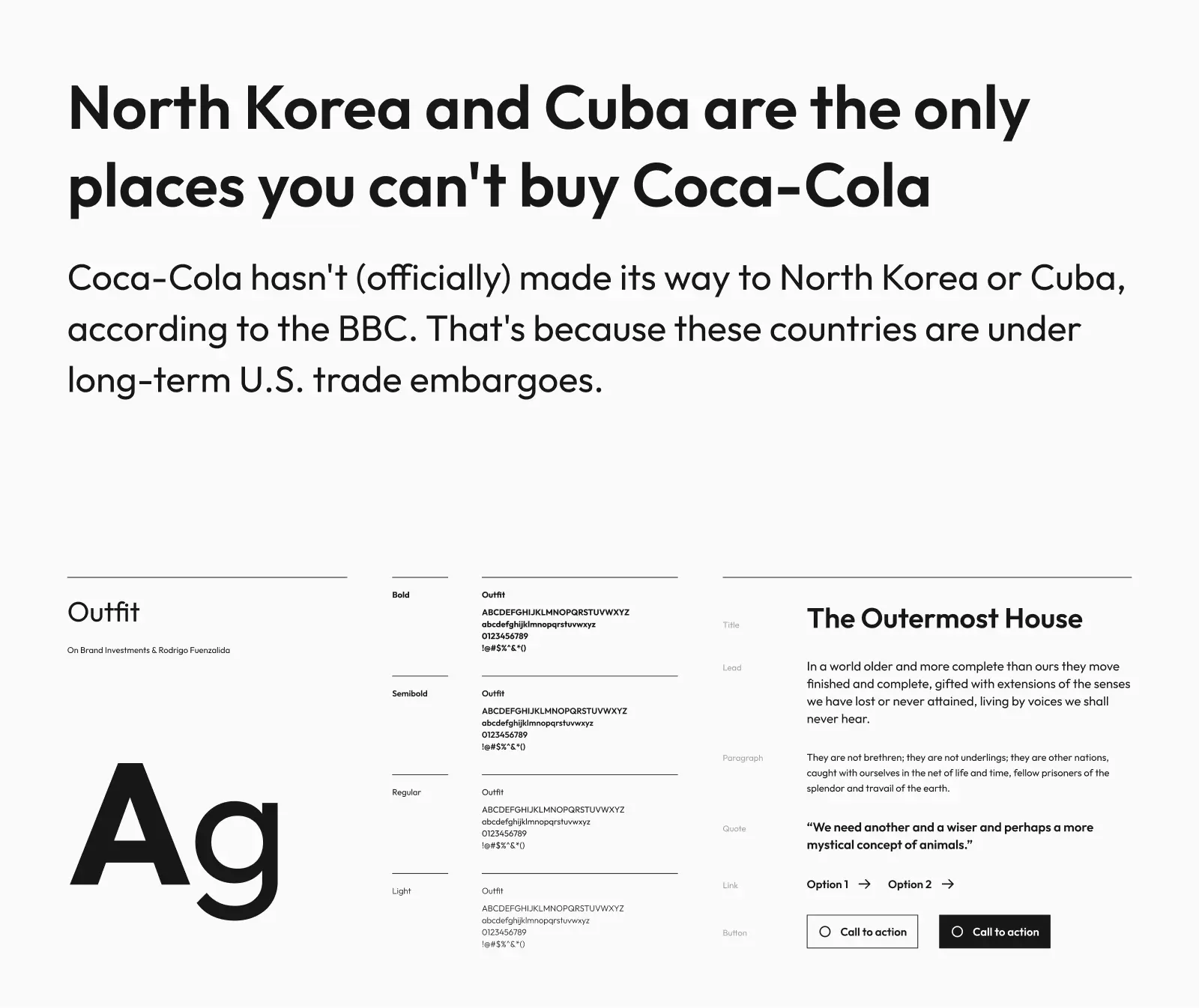 Outfit typeface preview
