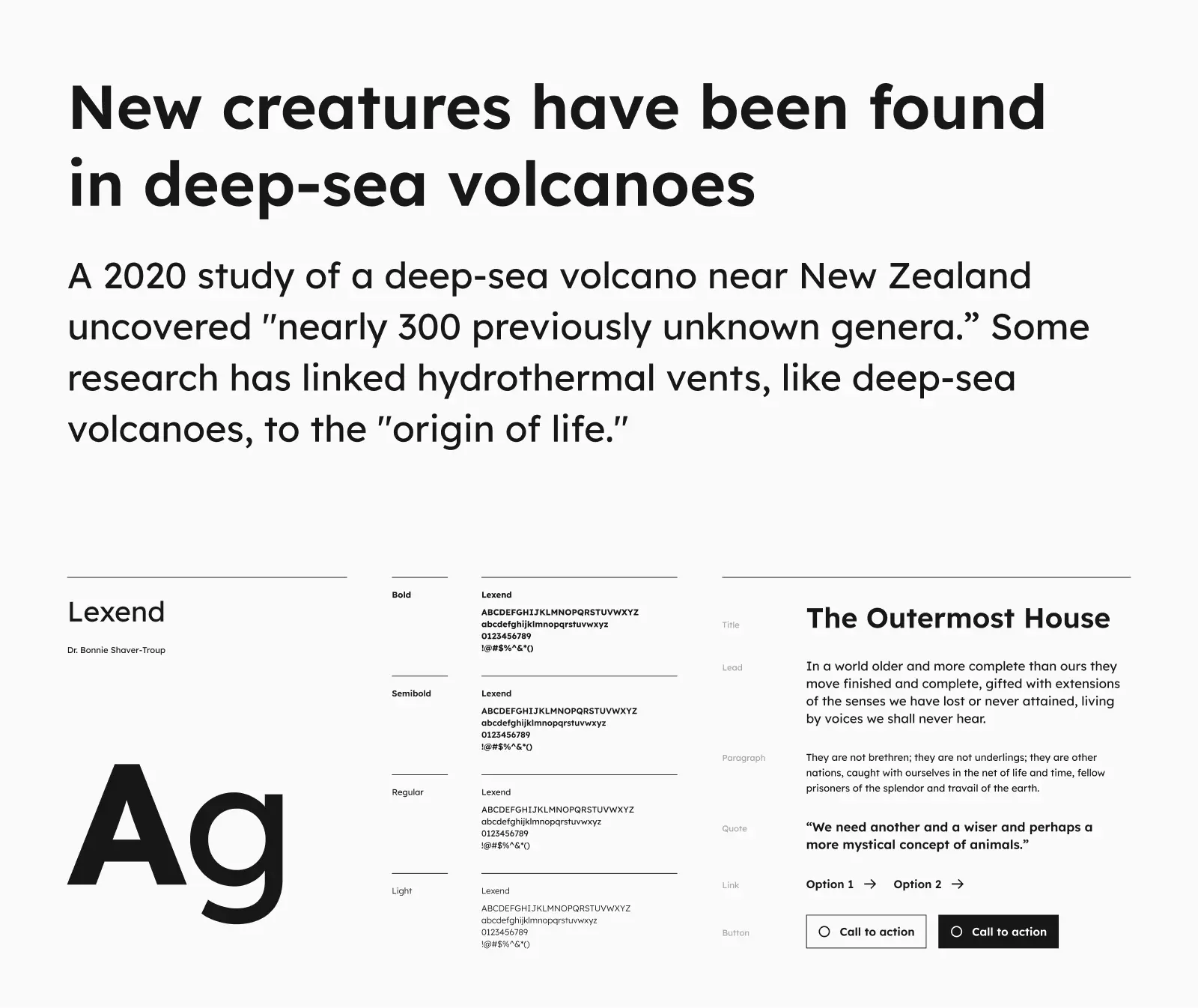 Lexend typeface preview