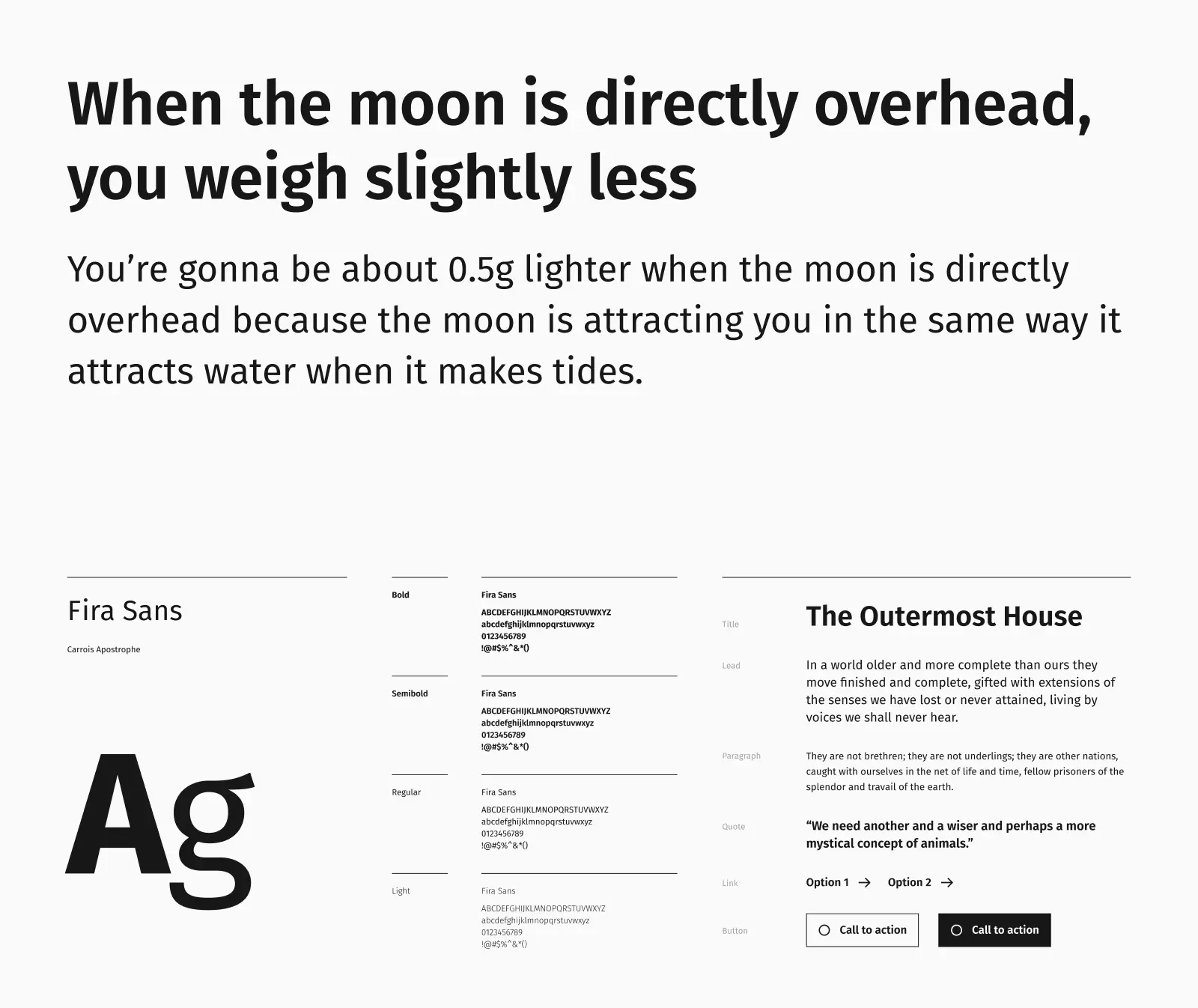 Fira Sans typeface preview