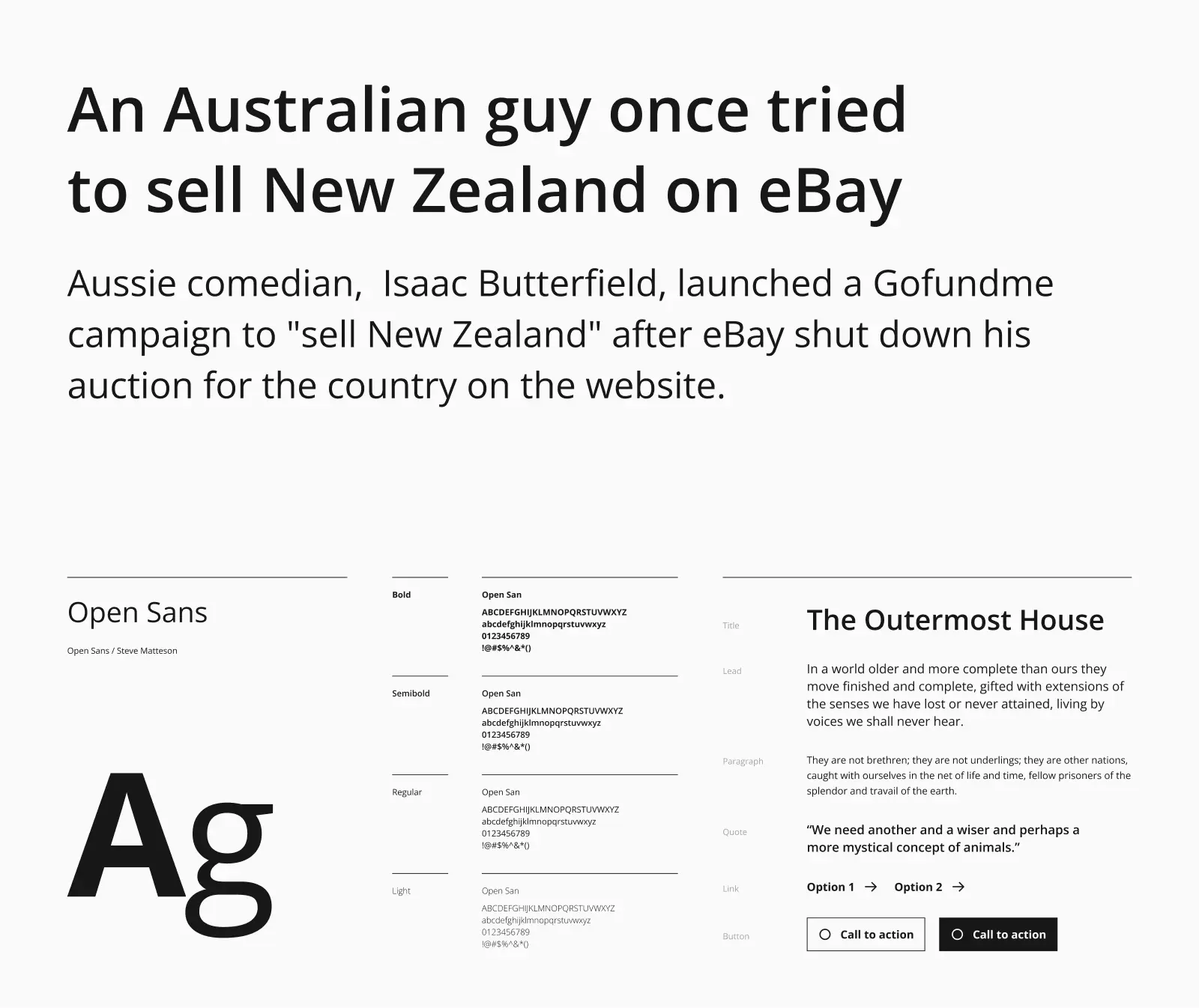 Open Sans typeface preview