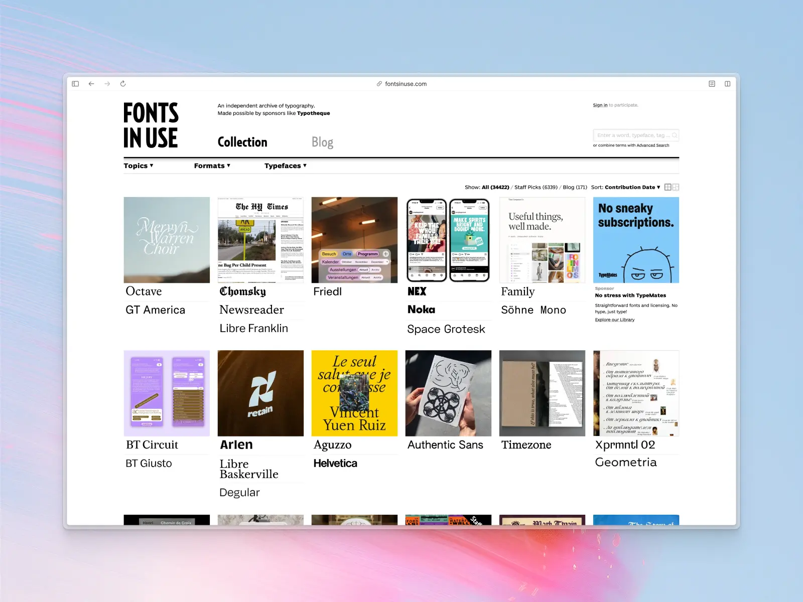 Fonts in Use website screenshot