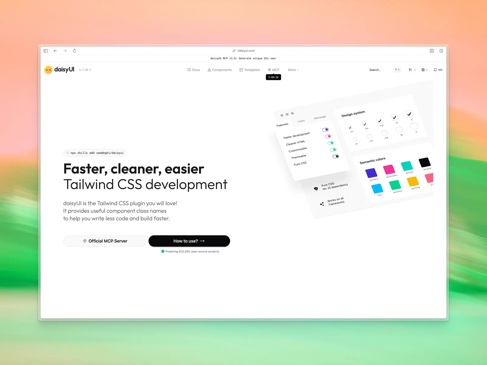 daisyUI website screenshot