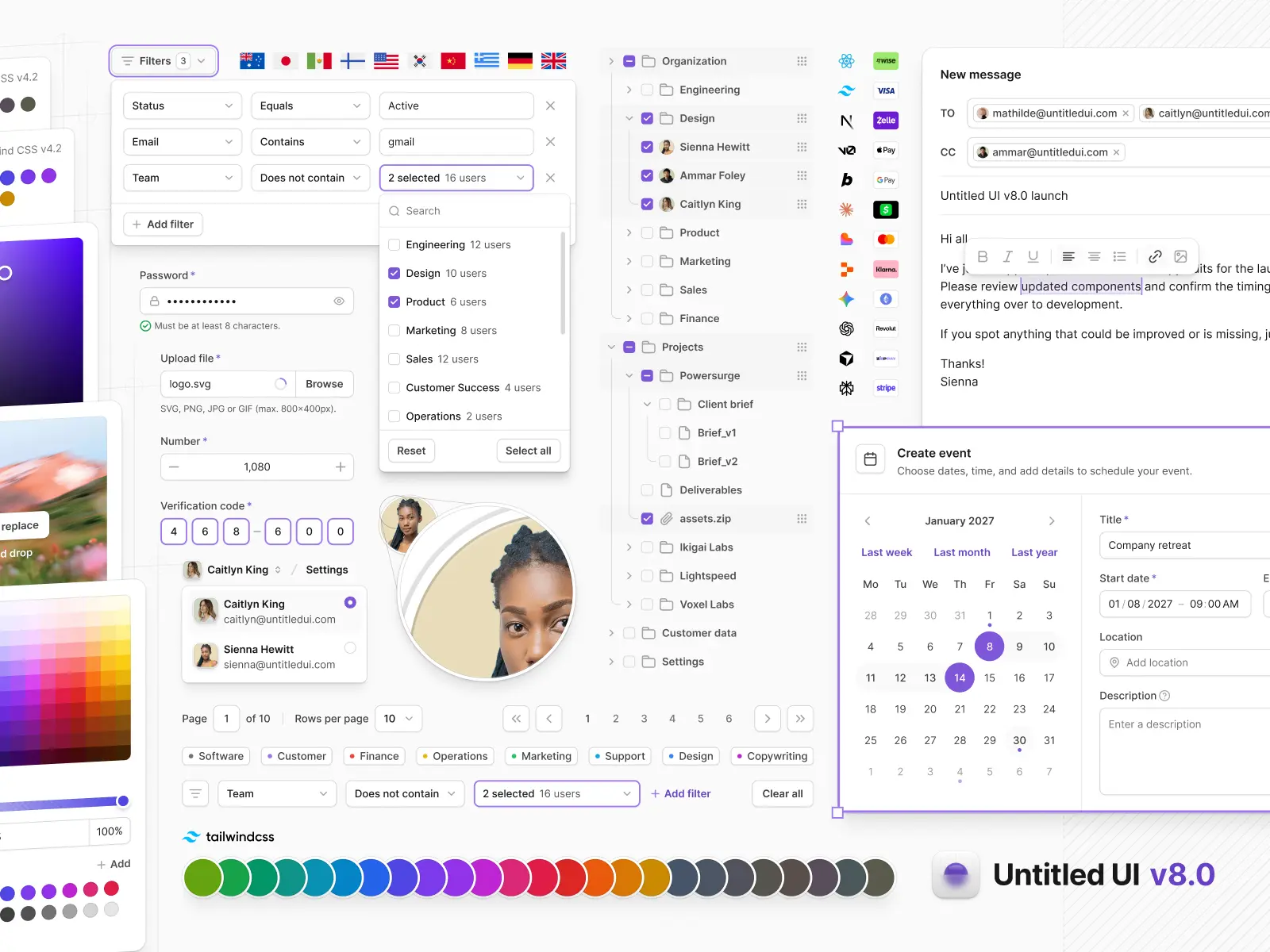 UI kit components in Figma