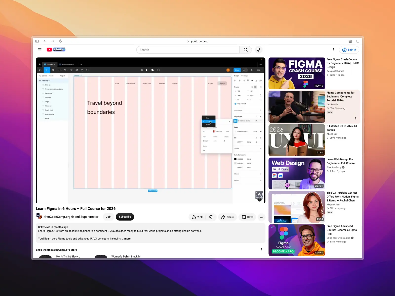 Learn Figma in 6 Hours by freeCodeCamp