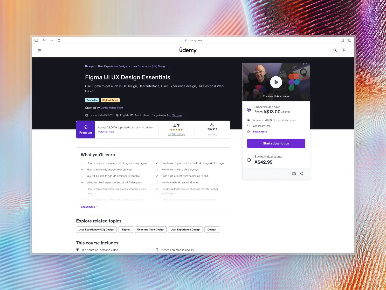 Figma UI UX Design Essentials by Daniel Walter Scott