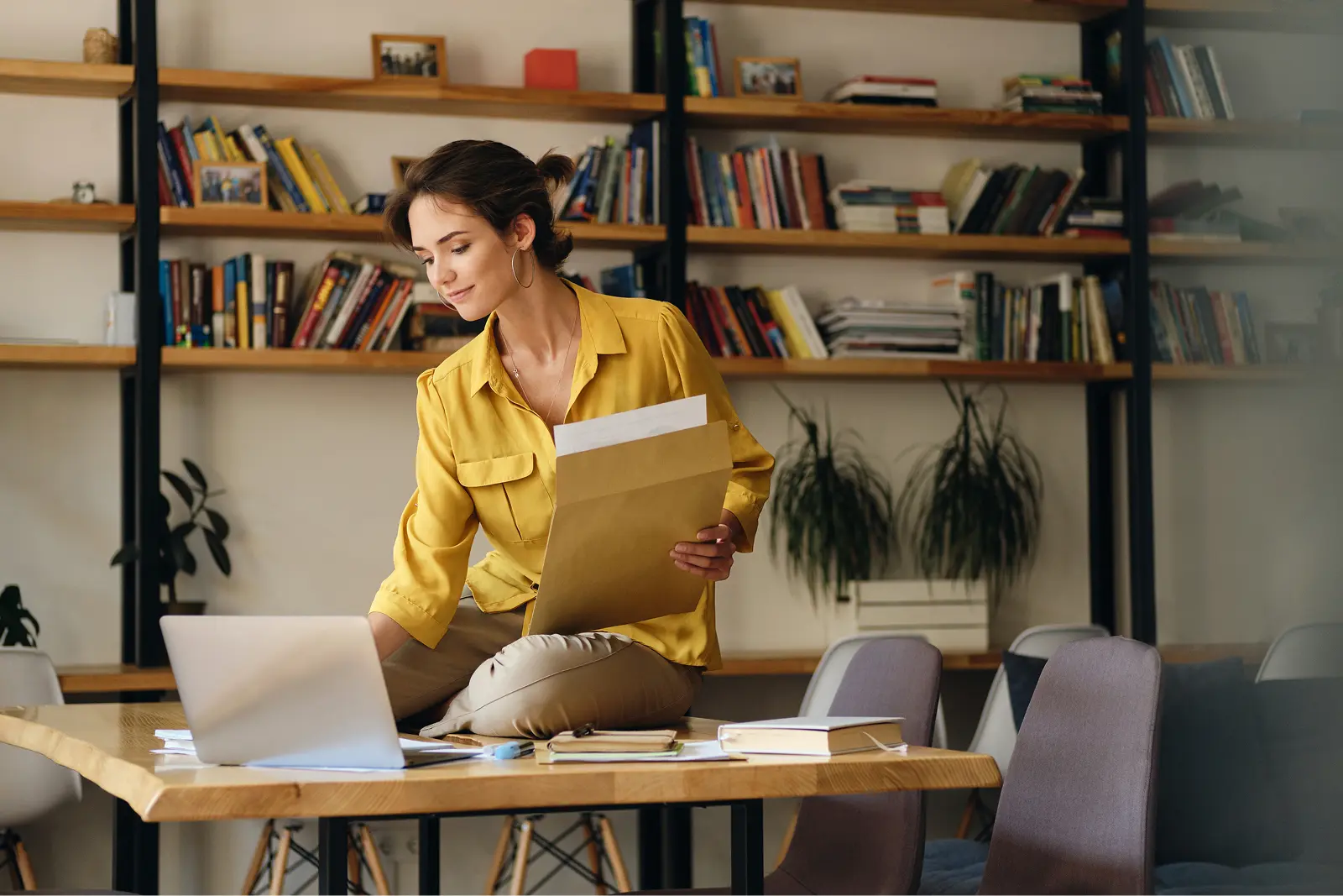 Woman in office