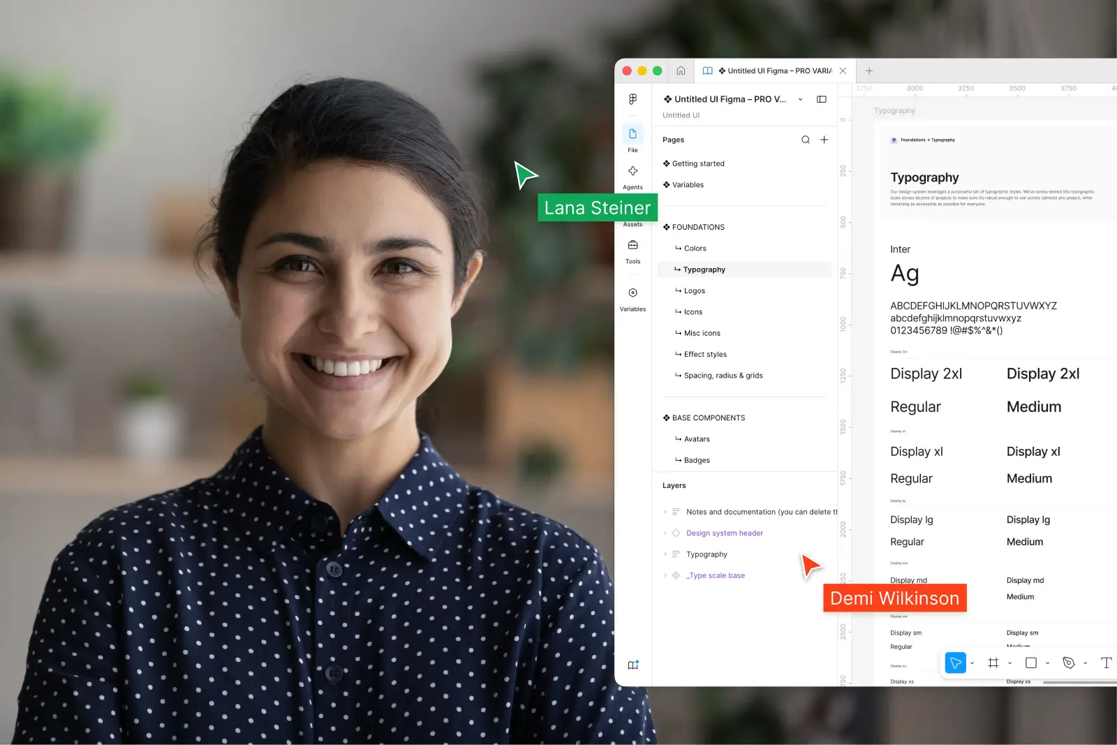 UI designer presenting