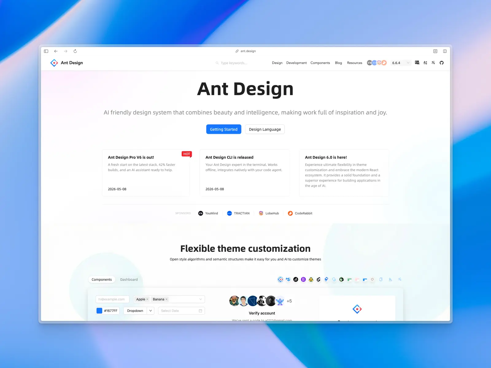 Ant Design website screenshot