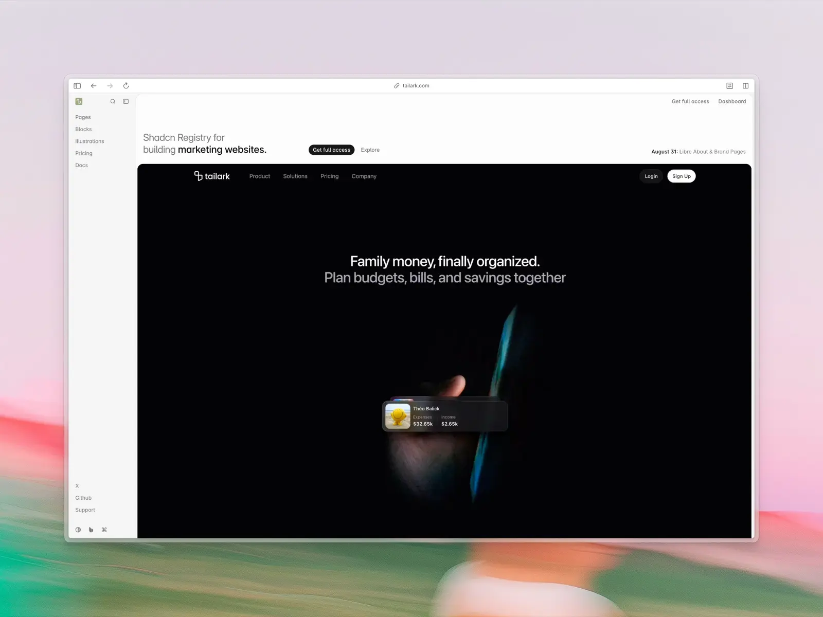 Tailark website screenshot