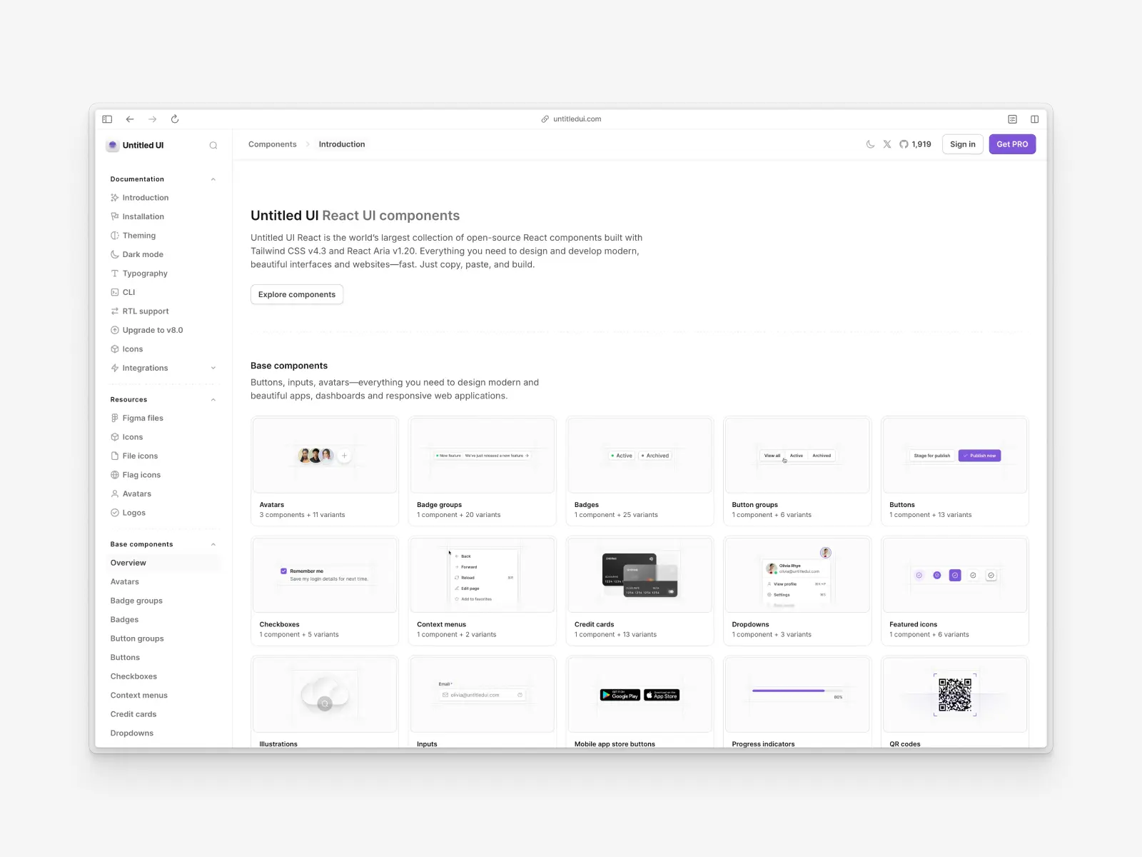 Untitled UI React components website screenshot
