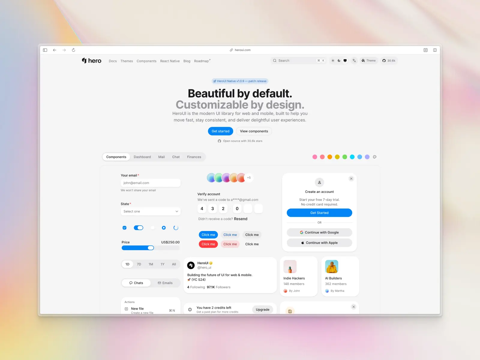 HeroUI website screenshot