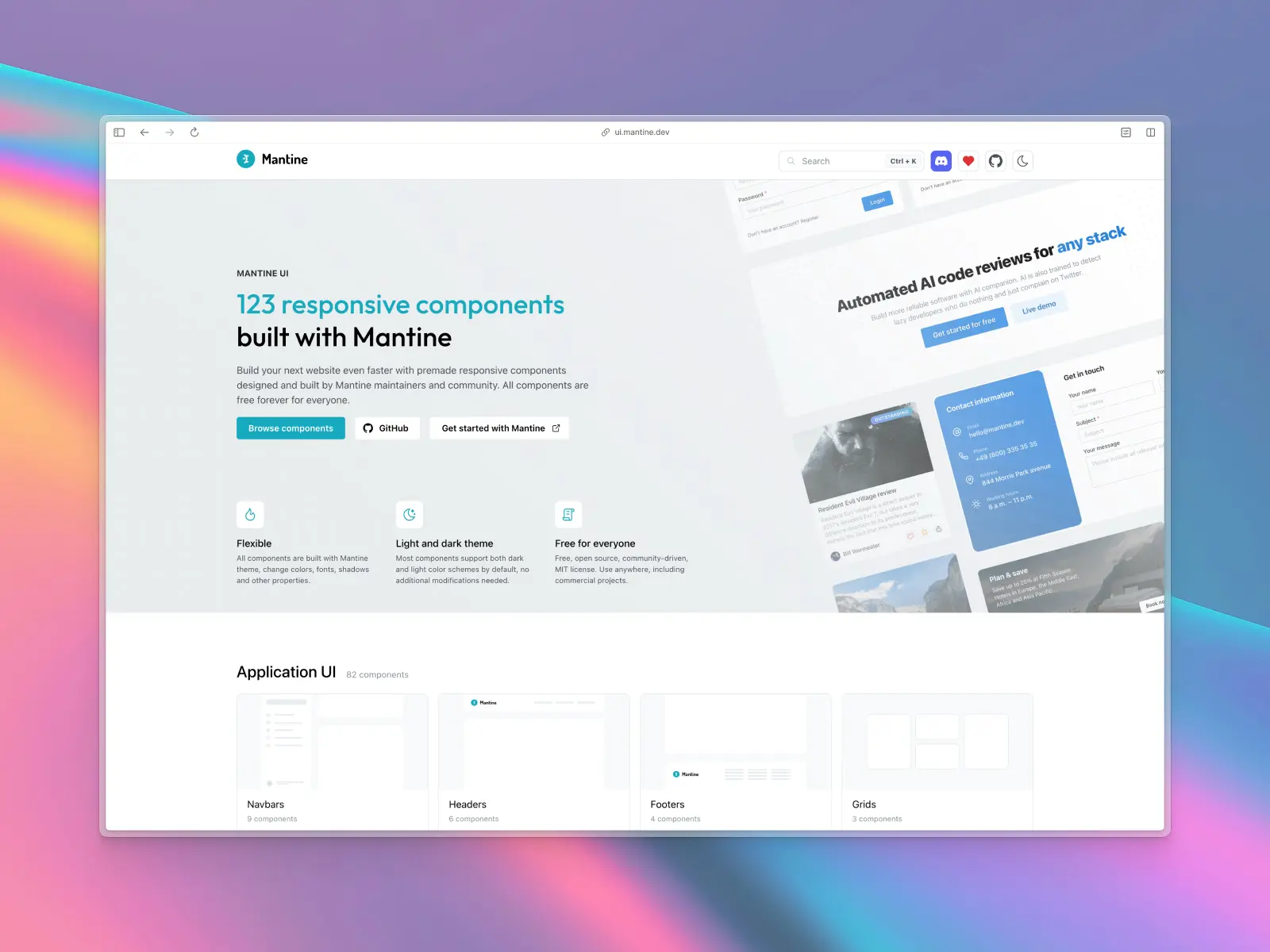 Mantine UI website screenshot