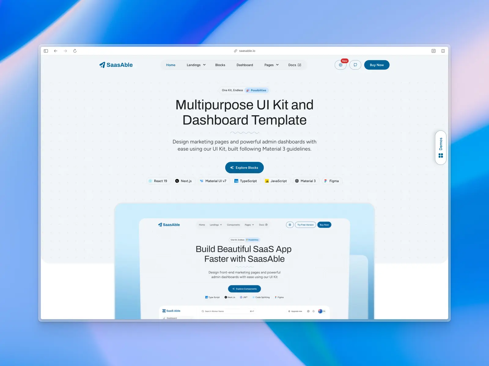 Saasable website screenshot