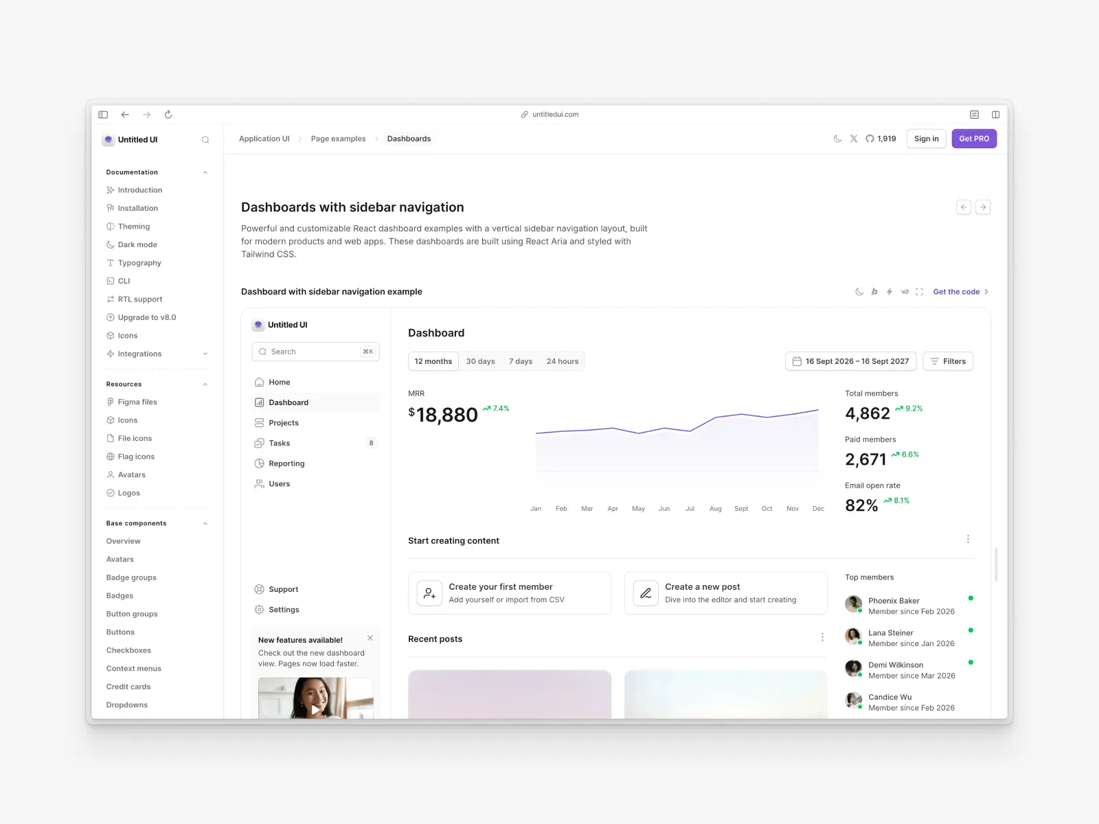Untitled UI React website screenshot