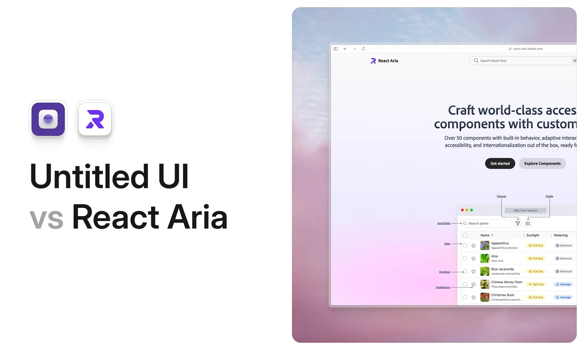 Untitled UI React and React Aria Components compared