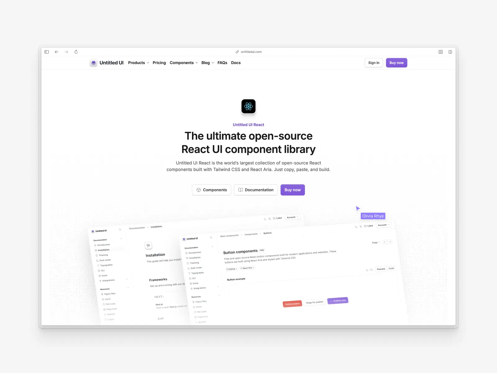 Untitled UI React website screenshot