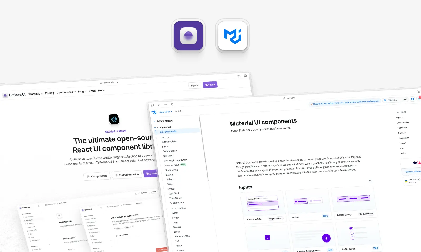 Untitled UI vs Material UI (MUI)