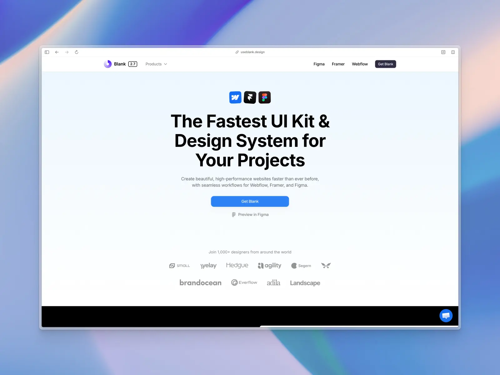 Blank Design System website screenshot