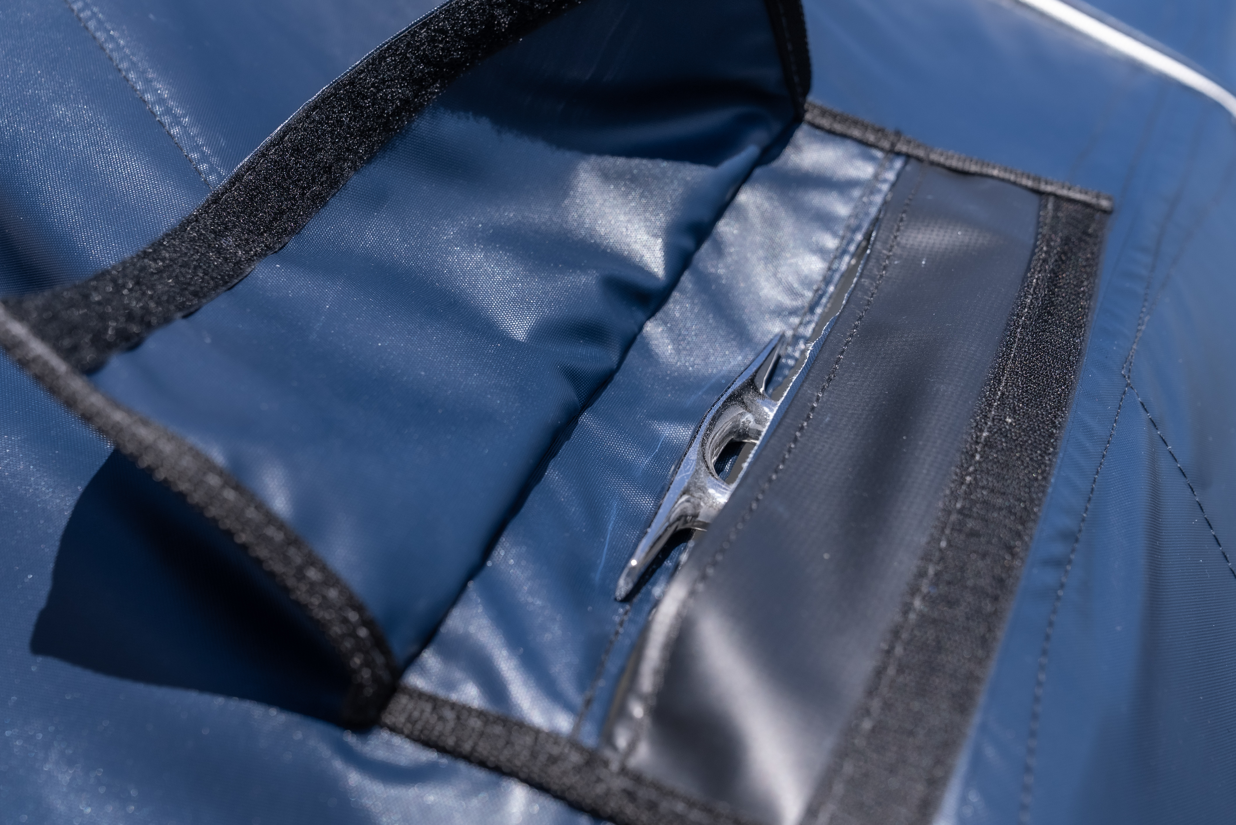 Hand-sewn detail on a Marine Concepts boat cover