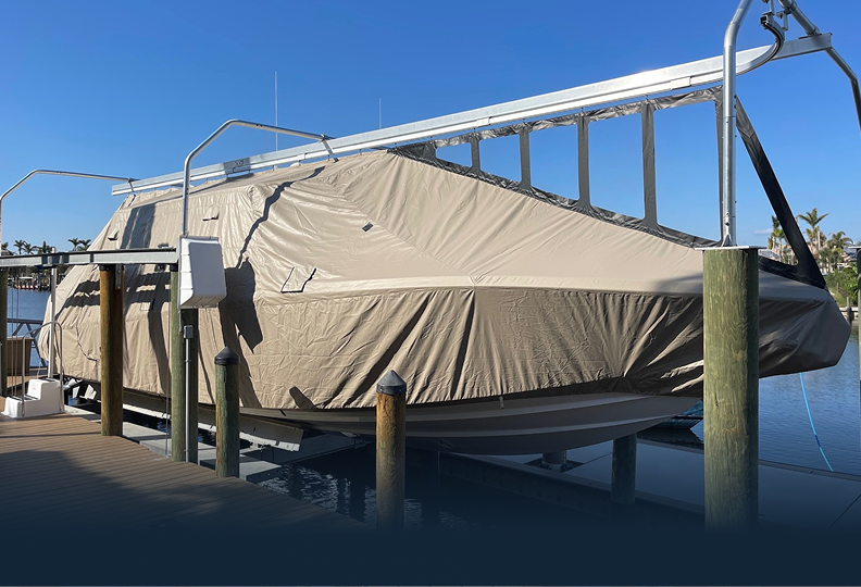 Custom boat cover track system from Marine Concepts