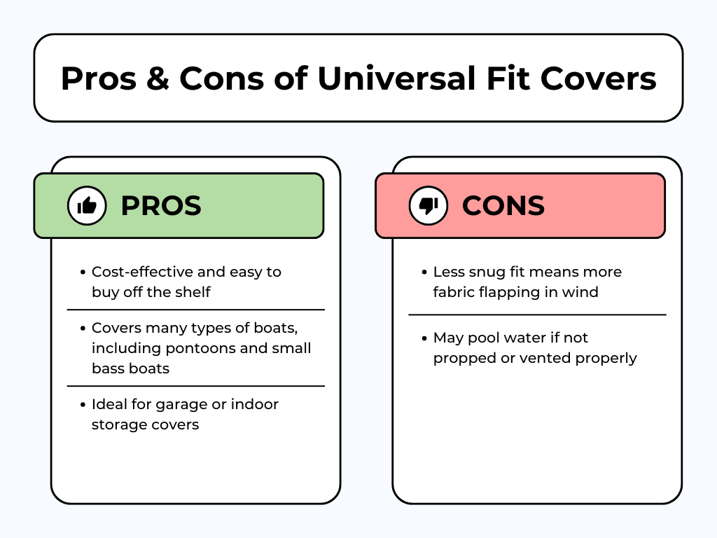 Pros and cons of universal fit boat covers