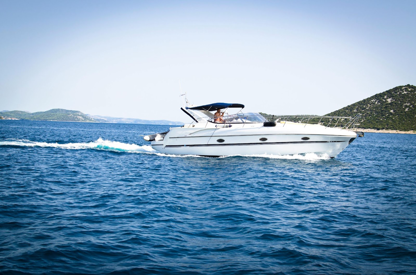 A person boating out on the water