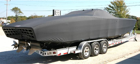 A Marine Concepts custom trailerable boat cover