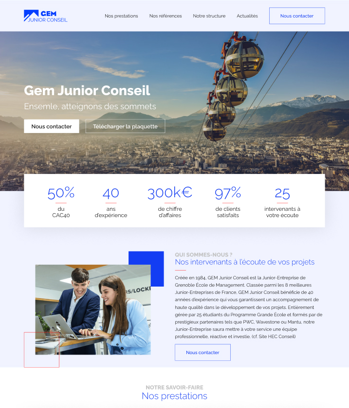 GEM Junior Conseil | Mockups