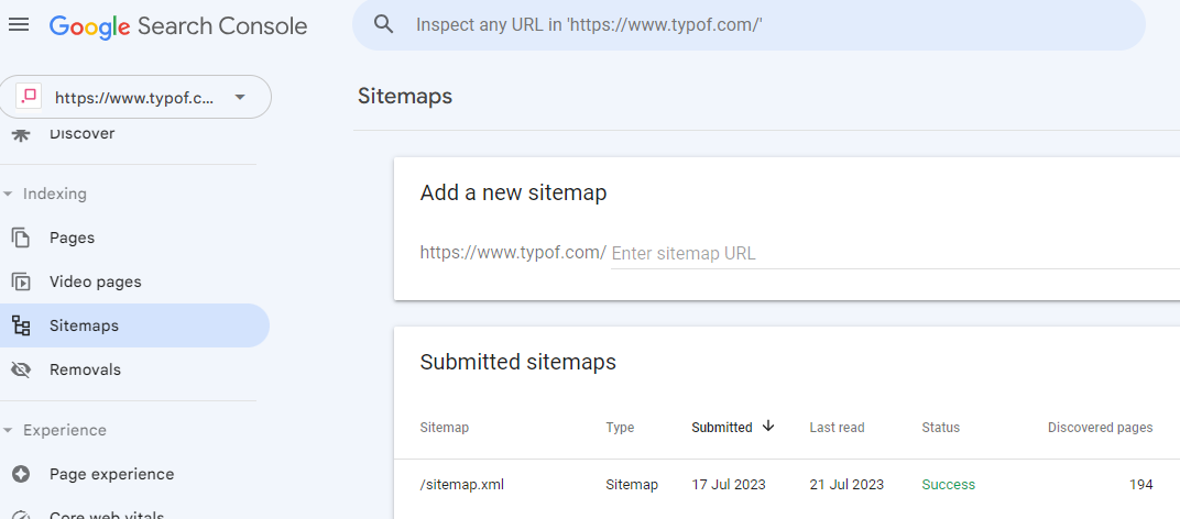 Sitemap and Index of Coverage