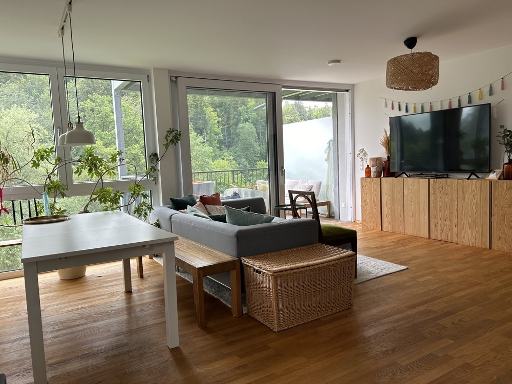 Blick zum Balkon