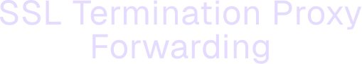 Diagram illustrating SSL termination proxy forwarding process involving client browser, load balancer with SSL termination, and server.