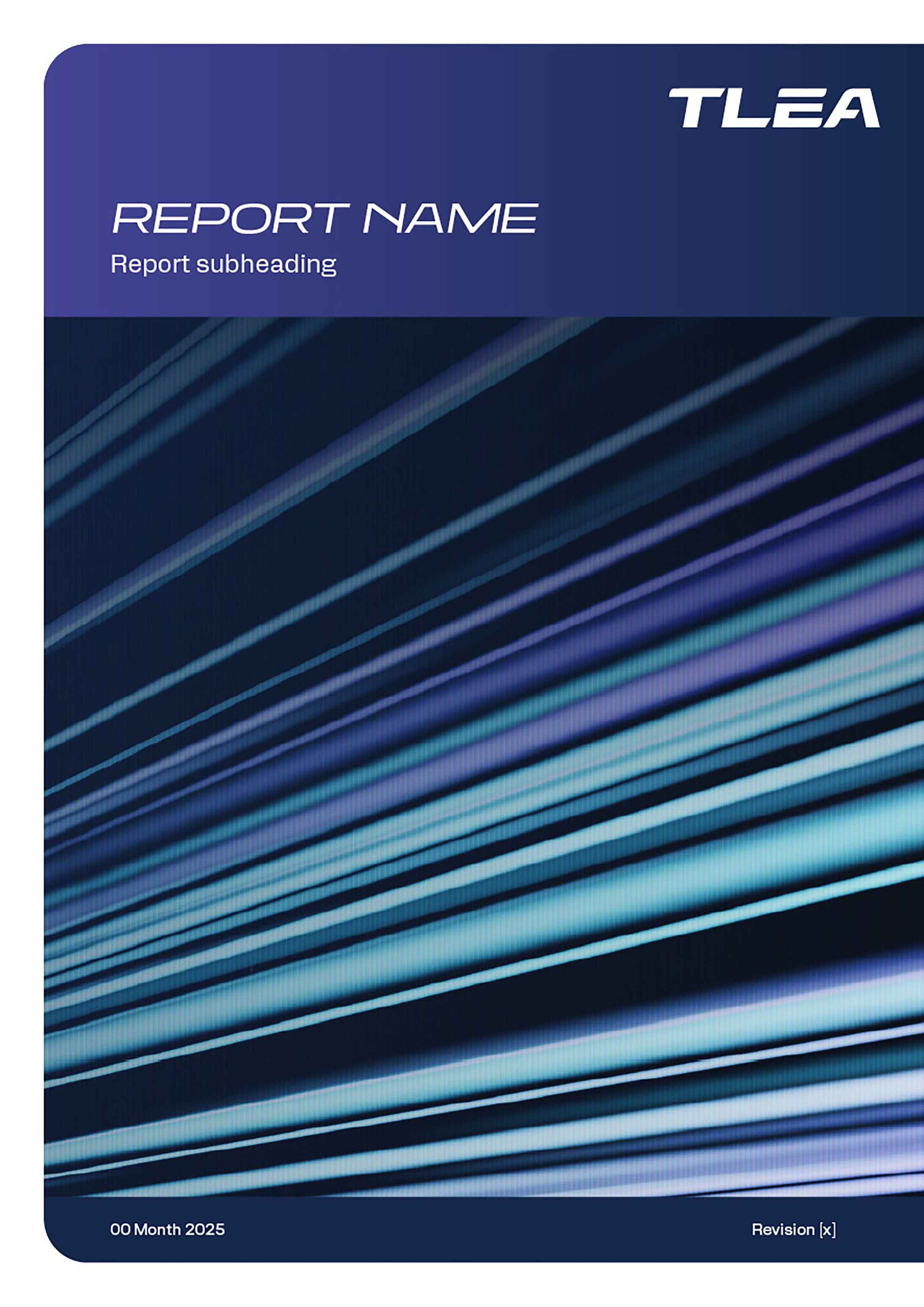 Word Long Report Template with full page image and banner at top with logo.