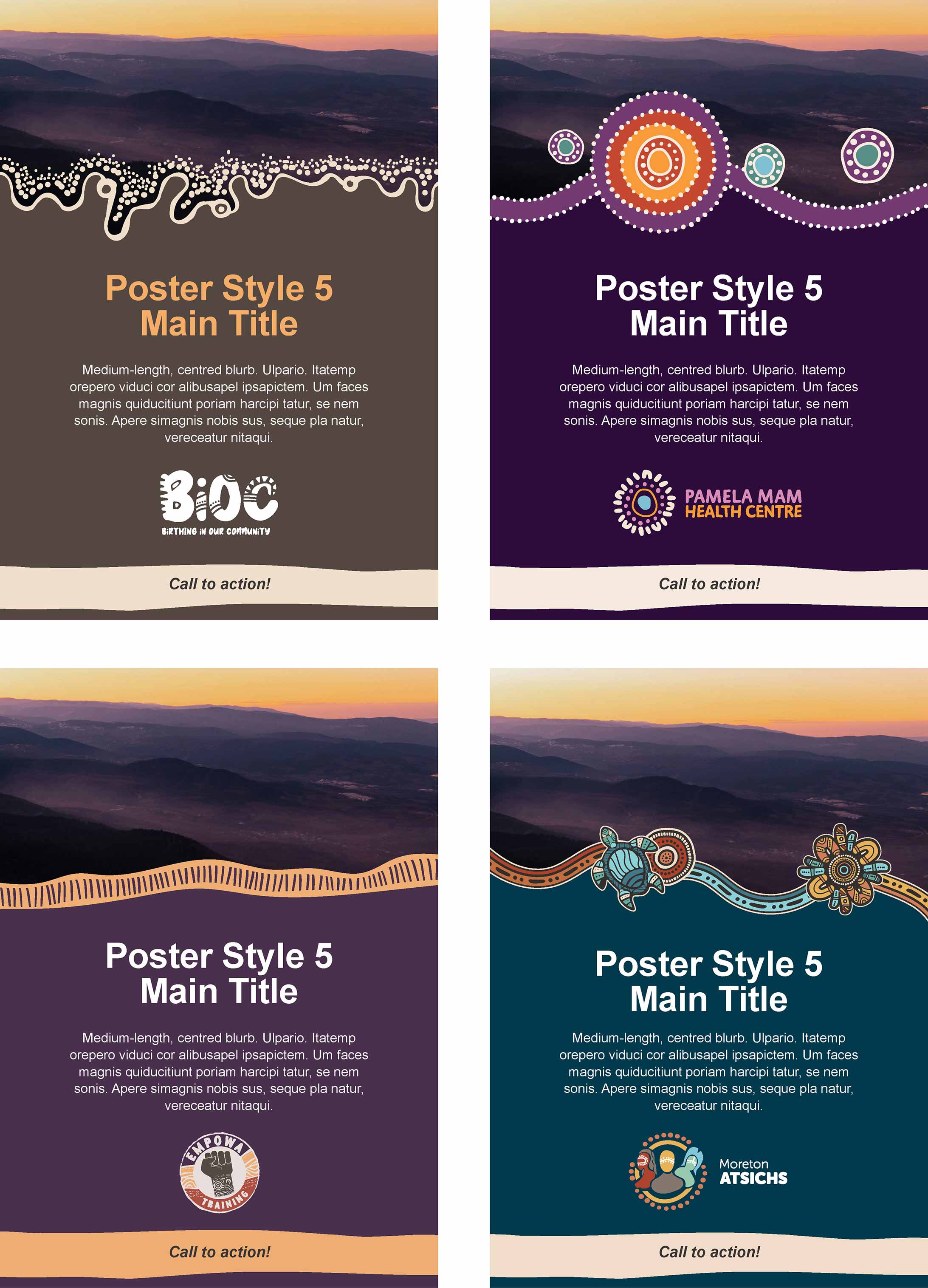 Four x IUIH and related brands' PowerPoint flyer designs