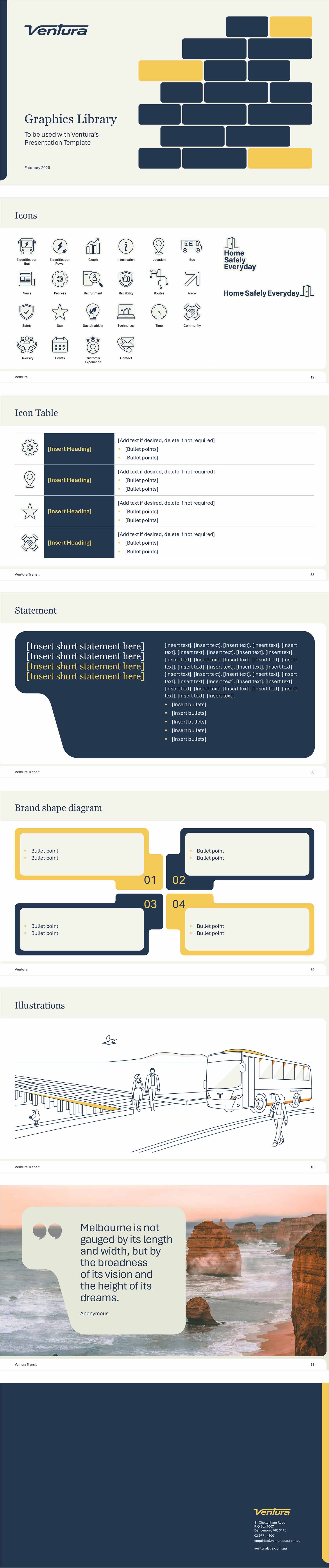 Ventura Word documents, with front covers, inside pages and letterhead cover page.